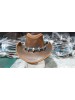 Silver Skull Band Cowboy Leather Hat