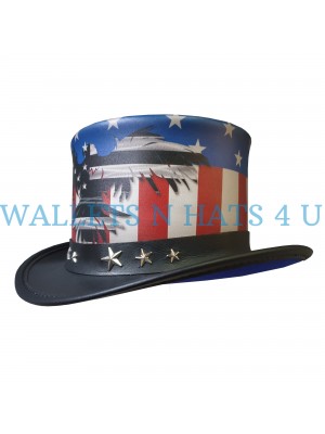 Patriotic Leather Top Hat