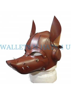 Pet Play Bondage Leather Dog Mask