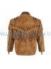 Western American Fringed Leather Coat Jacket