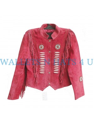 Vintage Suede Leather Fringed Jacket