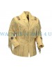 Native Indian American Western Cowboy Cream Leather Fringes Beads Coat Jacket