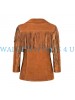 Women Western Suede Leather Wear Fringe Coat Jacket