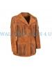 Women Western Suede Leather Wear Fringe Coat Jacket