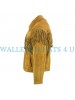 Native American Western Suede Leather Jacket Fringe Tassels