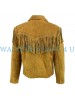 Native American Western Suede Leather Jacket Fringe Tassels