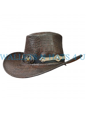 Crocodile Leather Cowboy Hat