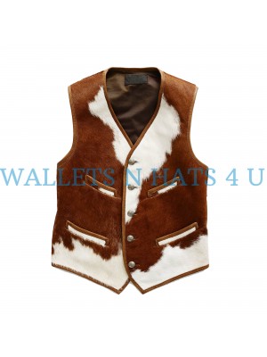 Vintage Cow Hide Unisex Western Leather Vest