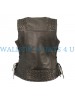 Women's Laced Snap Front Bikers Leather Vest