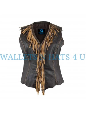  Vintage Cow Leather Ladies Vest