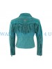 Turquoise Suede Fringe Jacket