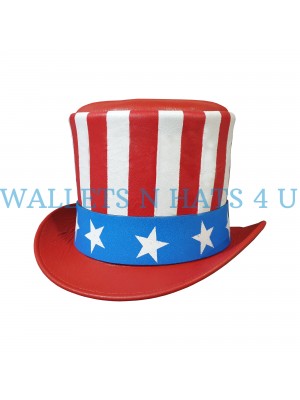American Flag Leather Top Hat