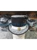 Havisham White Crusty Band Black Top Hat