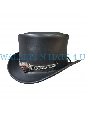 El Dorado Red Eye Skull Band Top Hat
