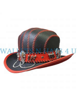 Steampunk Gothic Bowler Leather Top Hat
