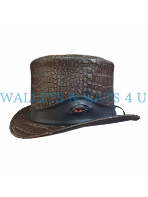 Crocodile Eye Band Leather Top