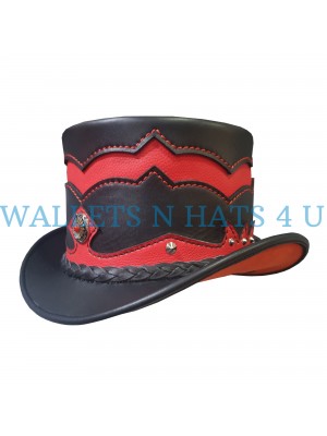Voodoo Hatter Double Crowned Leather Top Hat
