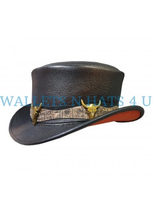 Voodoo Hatter Rodeo King Short Top Leather Hat