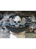 Voodoo Hatter Steampunk Silver Winged Skull Leather Top Hat