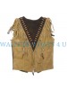 Beaded Fringed Leather Vest