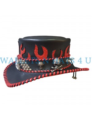 Steampunk Gothic El Dorado Leather Top Hat