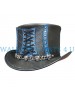 Steampunk Corset Pinched Crown Leather Top Hat