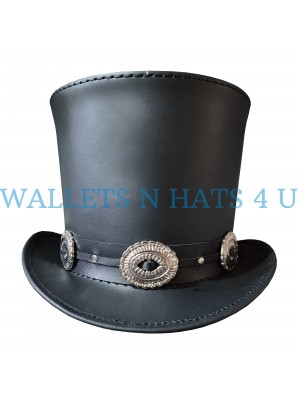 Guns N Roses Guitarist Inspired Black Leather Top Hat