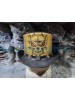 Gothic Malevolent Mens Black Leather Top Hat Gold Edition
