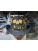 Seven Skulls Mens Black Leather Top Hat