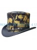 Seven Skulls Mens Black Leather Top Hat