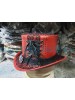 Steampunk Black Crusty Band Red Leather Top Hat