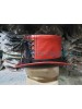 Steampunk Black Crusty Band Red Leather Top Hat