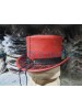 Steampunk Black Crusty Band Red Leather Top Hat